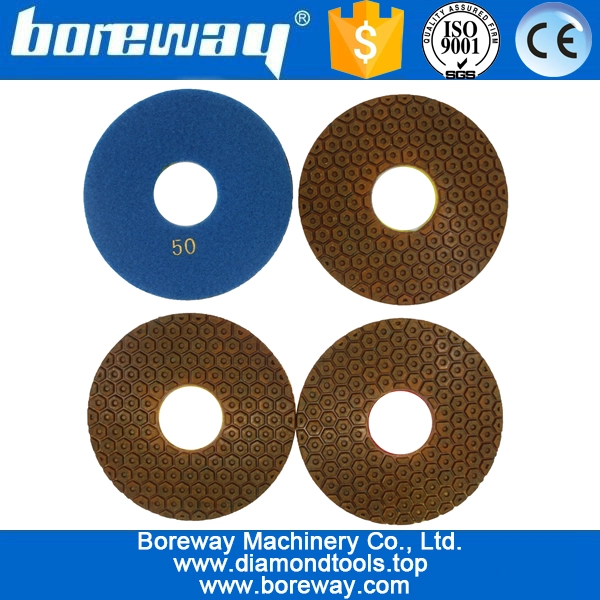 5inch 125mm 4 steps metal diamond polishing pads for stone concrete ceramic