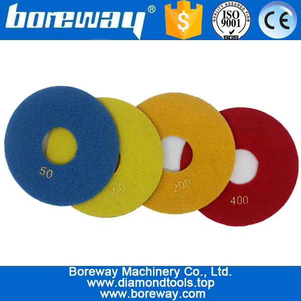 5inch 125mm 4 steps metal diamond polishing pads for stone concrete ceramic