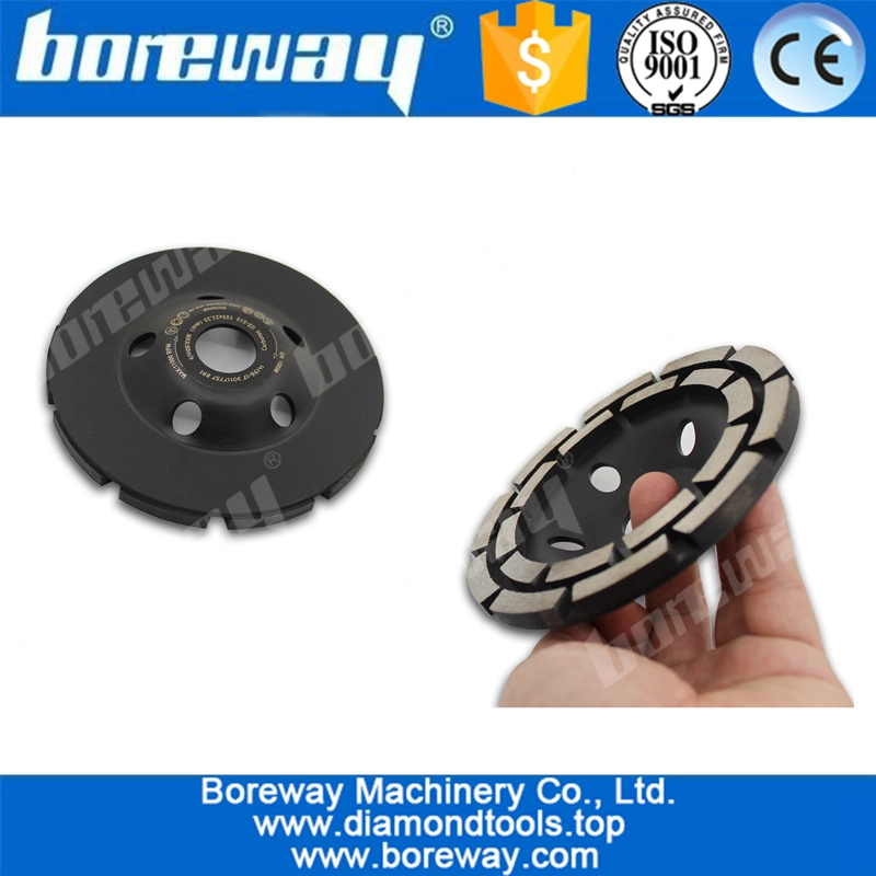 Mola a tazza diamantata da 5 pollici con segmento a doppia fila per pietra naturale concreta