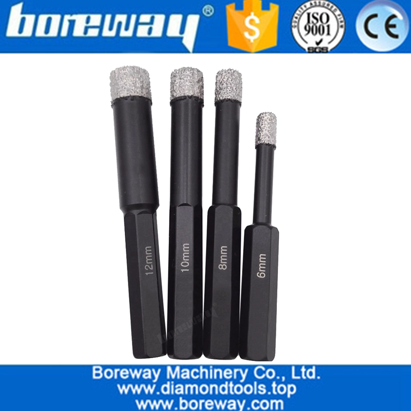 5mm-14mm Hex Shank Vacuum Brazed Diamond Drill Bits Dry Drilling nucleo Bit trapano sega Granito Marmo muratura