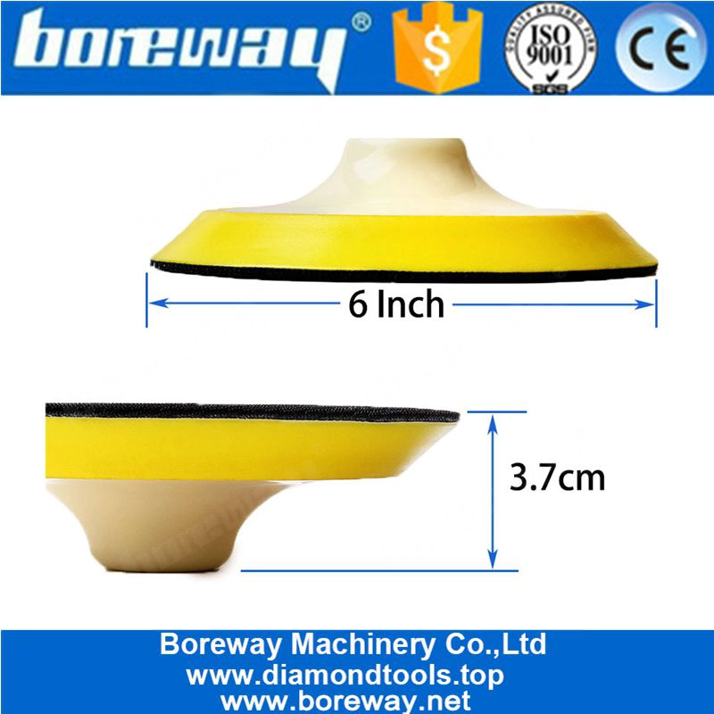 6 इंच प्लास्टिक Backer घर्षण धारक पालिश कोण चक्की के लिए