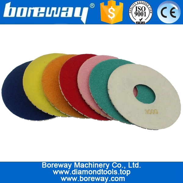 6inch 150mm wet use white diamond polishing pads for granite marble quartz concrete ceramic