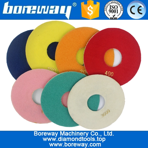 6inch 150mm wet use white diamond polishing pads for granite marble quartz concrete ceramic