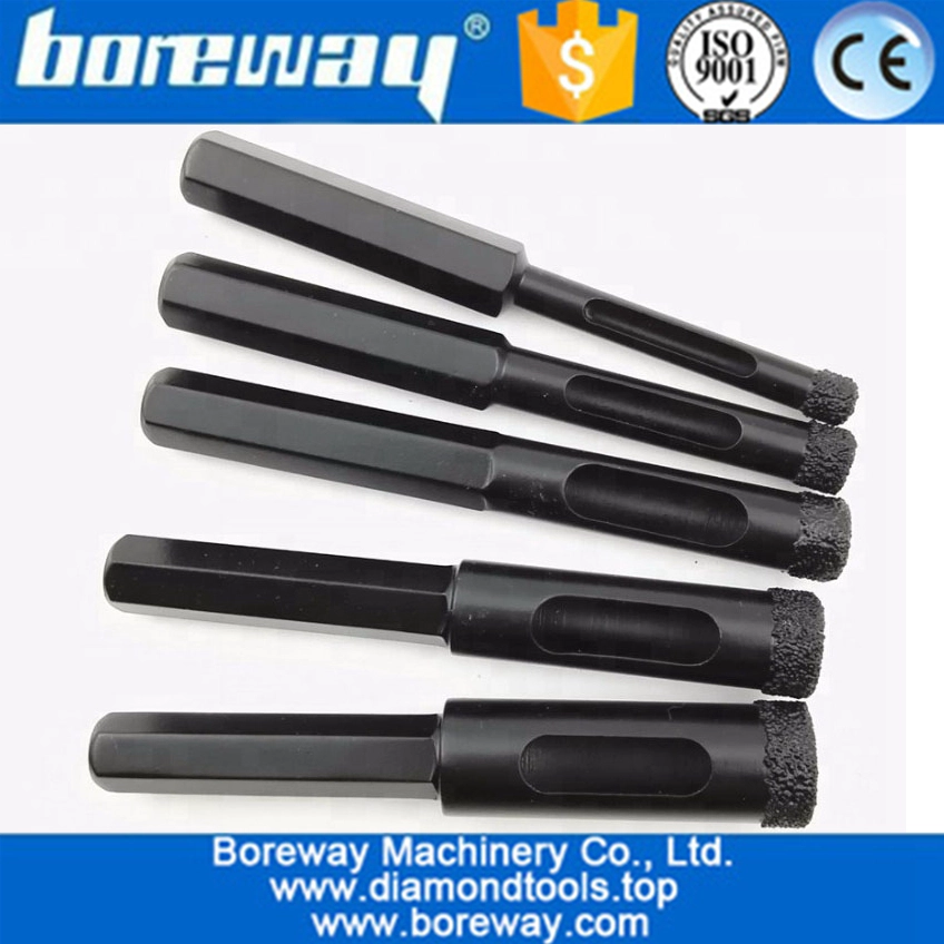 6mm-14mm Hexagon shank Vacuum Brazed Wet drillling diamond core drill bits drill Hole Saw for granite,marble, masonry and more