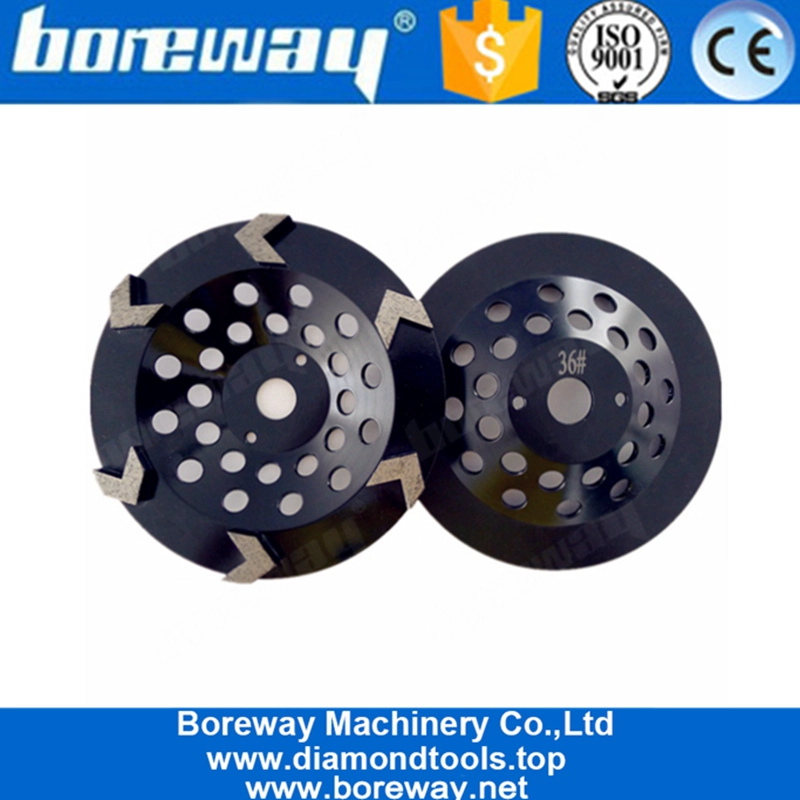 Disco abrasivo diamantato a 7 pollici da 6 pollici con 6 segmenti a freccia per pavimenti in cemento