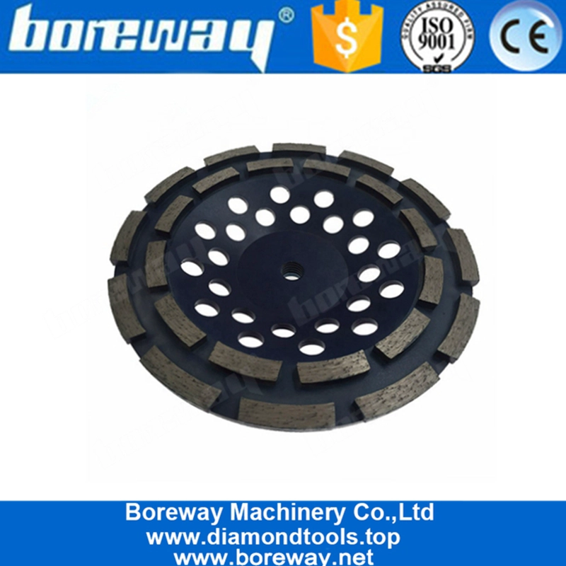 7 Zoll zweireihige Diamantschleifscheibe für Steinoberfläche und Betonboden