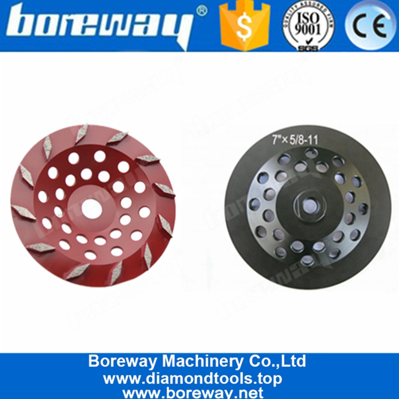 Ruota a tazza da 7 pollici con dodici segmenti a rombo per lappatura in cemento e lucidatura della pietra