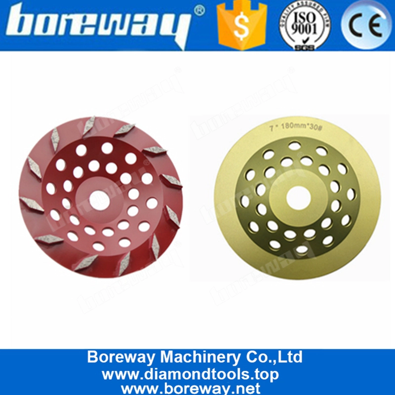 Ruota a tazza da 7 pollici con dodici segmenti a rombo per lappatura in cemento e lucidatura della pietra