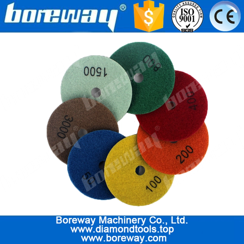 कंक्रीट संगमरमर ग्रेनाइट के लिए 7pcs 4 इंच डायमंड सूखी पॉलिश पैड हनीकॉम्ब आकार