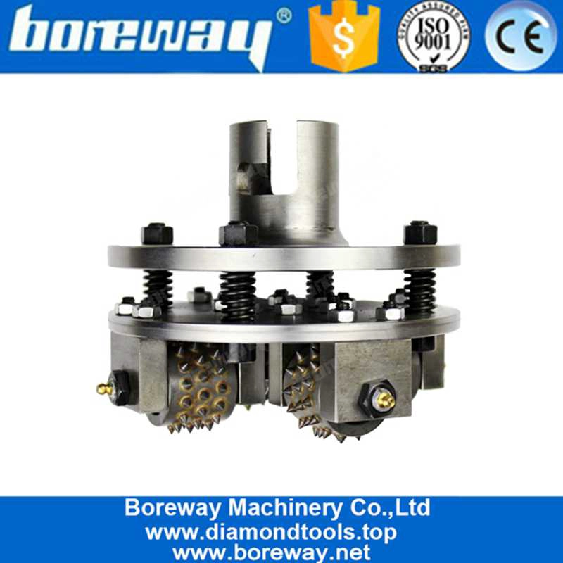 8 pollici 45 pin doppio strato in lega Bush Hammer Wheel con 4 rulli