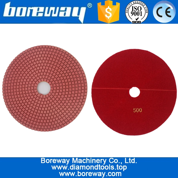 8inch 200mm 7 steps wet use red square type diamond polishing pads
