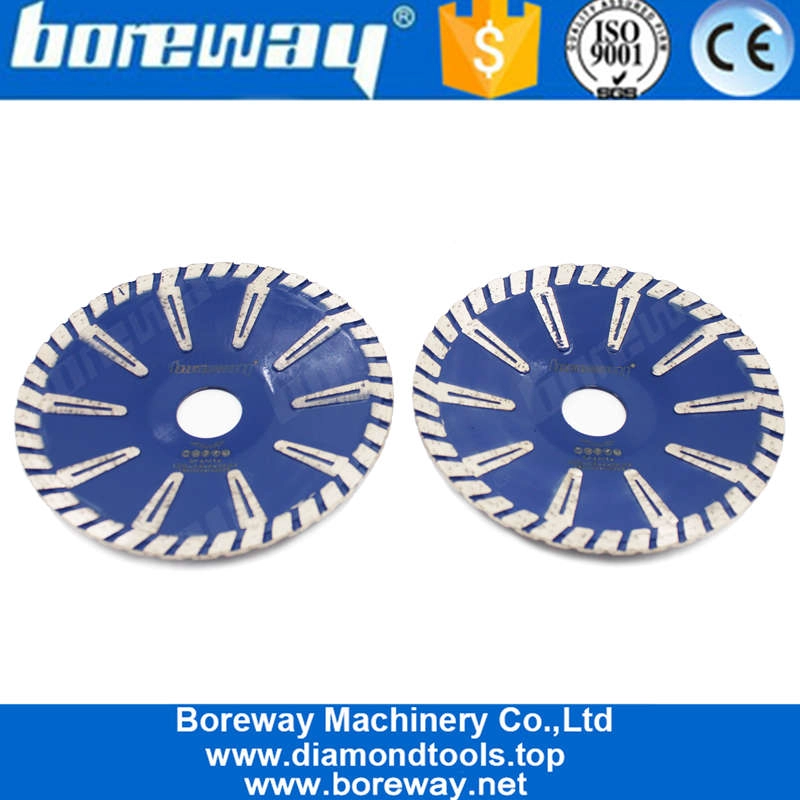 Boreway 180mm T Protection Segment Concave Saw Blade Customize High Quality Disc Plate For Cutting Concrete Granite Marble Stone