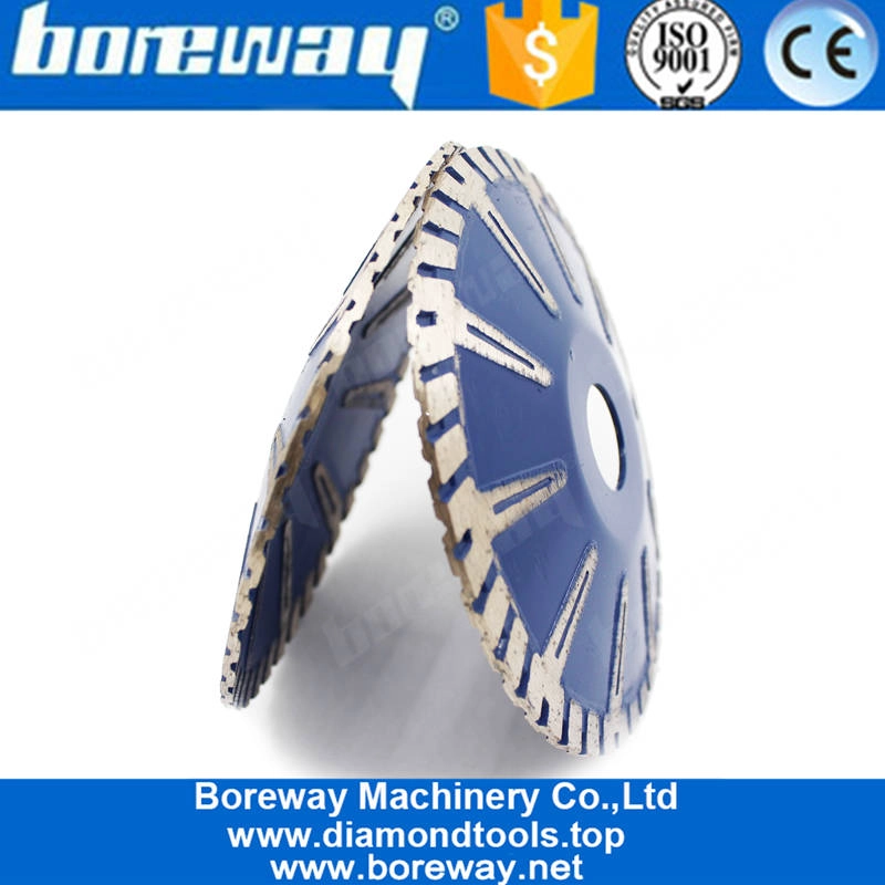 Boreway 180mm T Protection Segment Concave Saw Blade Customize High Quality Disc Plate For Cutting Concrete Granite Marble Stone