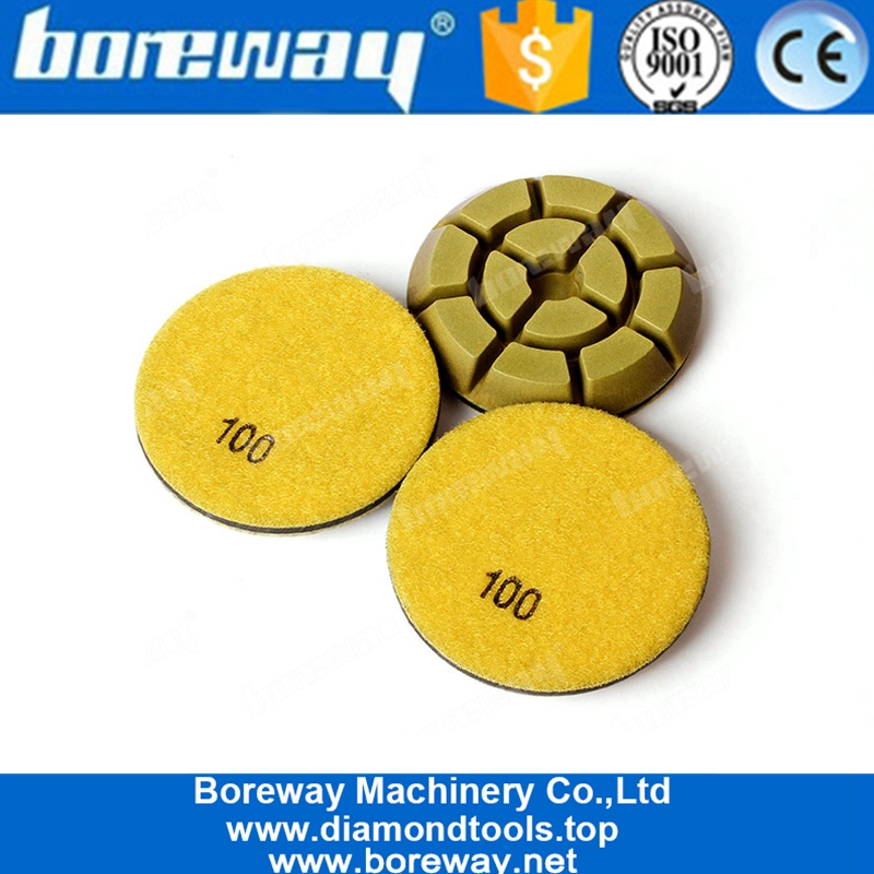 Boreway Almohadillas de pulido de diamante de uso húmedo de 3 pulgadas para piso de mármol