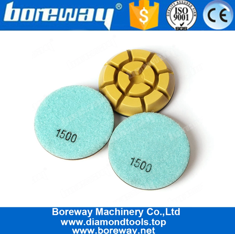 Boreway Almohadillas de pulido de diamante de uso húmedo de 3 pulgadas para piso de mármol