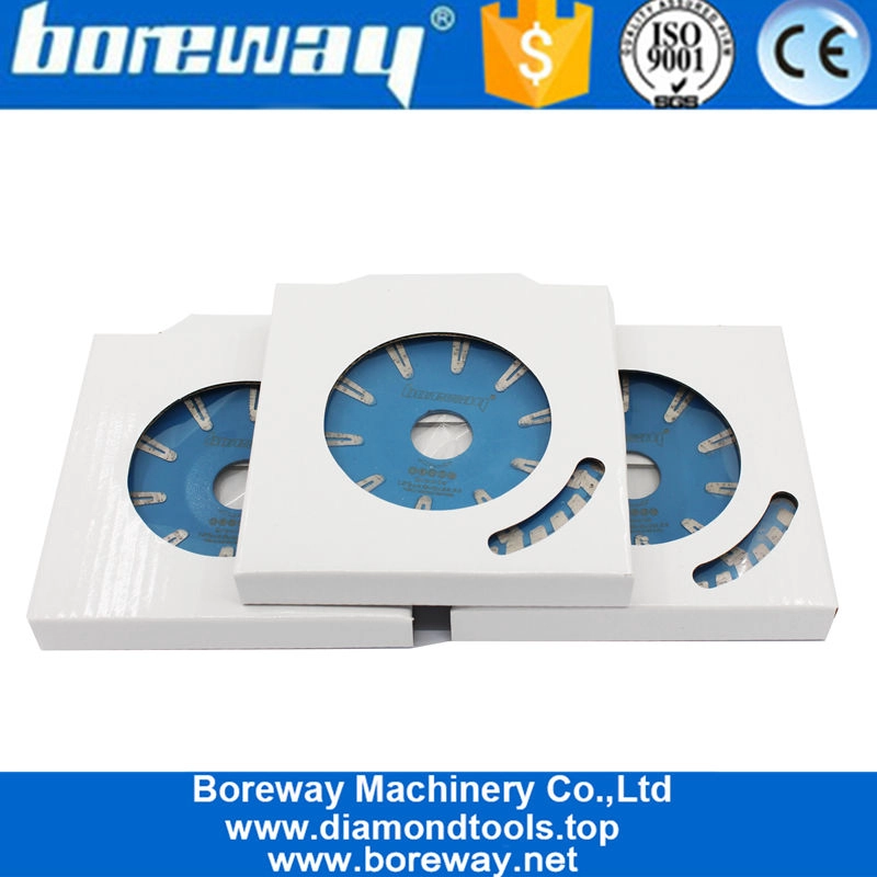 Boreway 4 '' 5 '' 6 '' 7 '' T-Segment Concave Continuous Turbo Rim Diamantblatt gebogene Säge für Granitmarmor