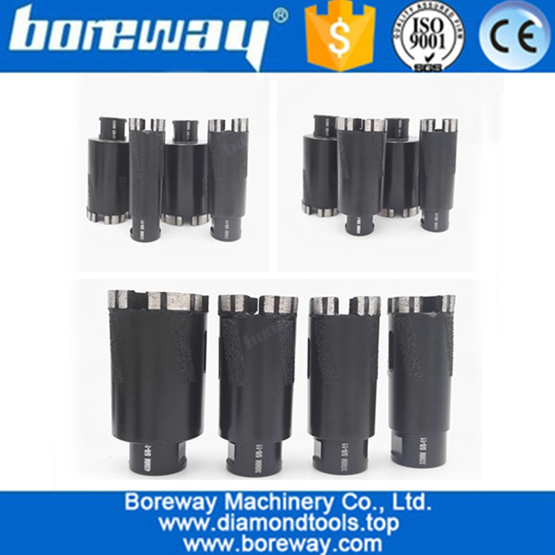 Boreway 4Pcs वेल्डेड डायमंड ड्रिल कोर बिट्स हार्ड स्टोन ग्रेनाइट संगमरमर के लिए 5 / 8-11 धागे के साथ