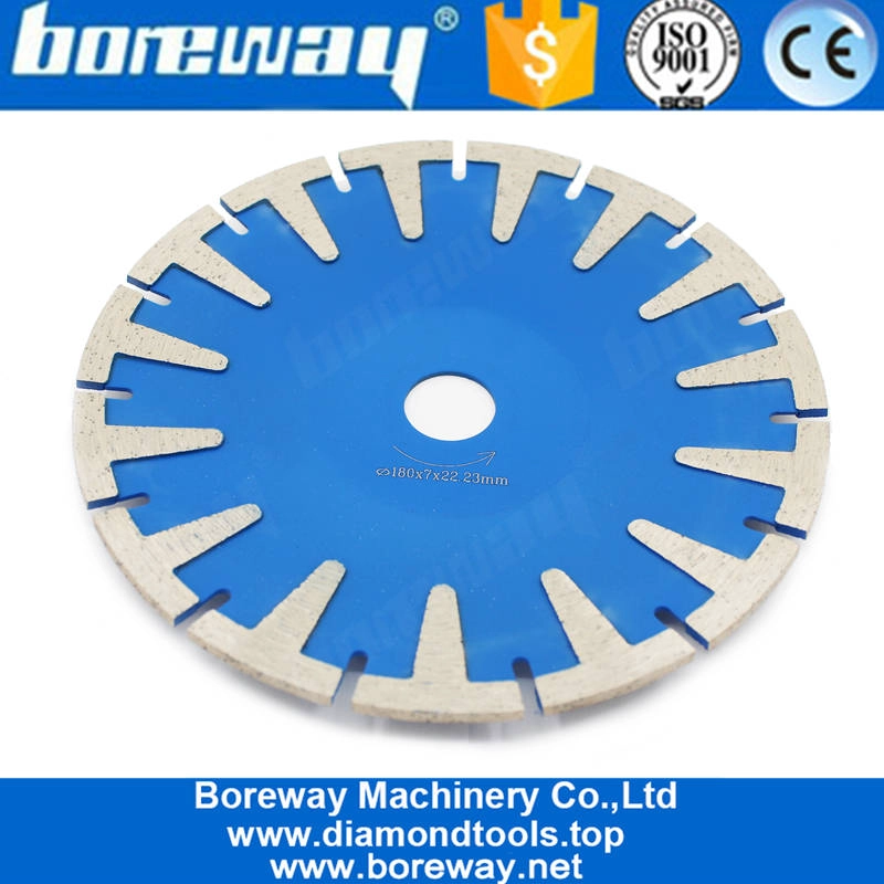 Boreway Diamante da 7 pollici Lama per sega a T Segmento di protezione Disco da taglio per calcestruzzo in pietra di granito Utensile da taglio rapido professionale