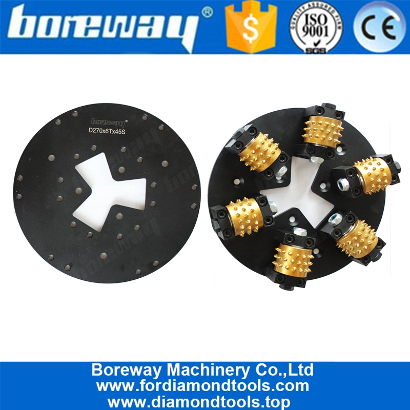 Boreway Profesión 270MM HTC Diamond Bush Hammered Plate With 6 Roller 45S Teeth
