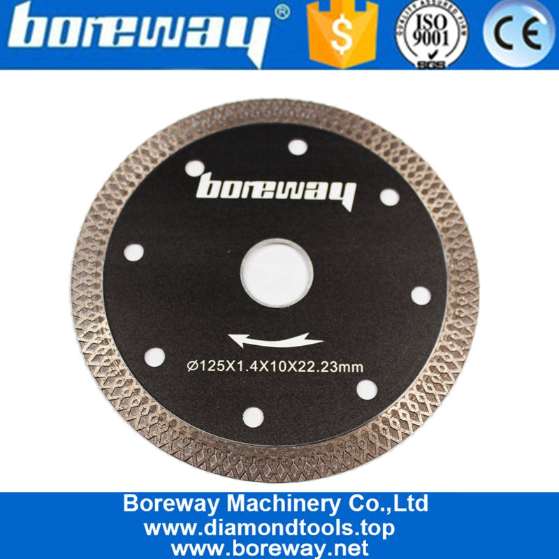 Boreway Wholesale 105Mm Hot Press Sintered Turbo-Mesh Blade Diamond Saw Blade for Ceramic Tile Porcelain Glass Cutting