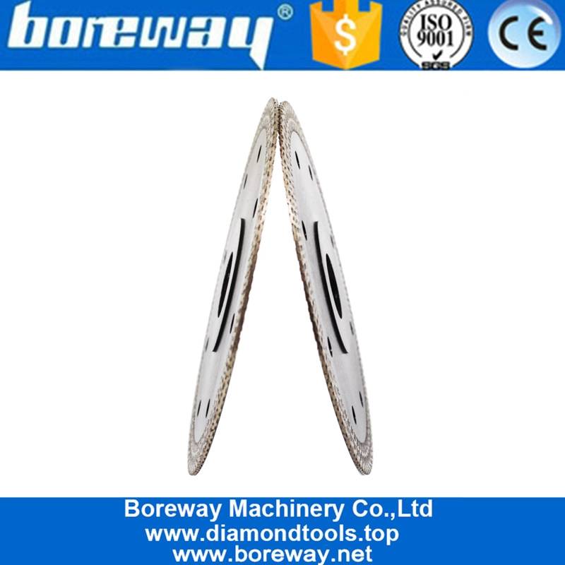 Boreway Wholesale 105Mm Hot Press Sintered Turbo-Mesh Blade Diamond Saw Blade for Ceramic Tile Porcelain Glass Cutting