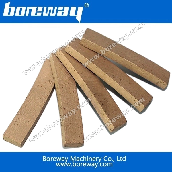 Boreway horizontal cutting blade and segment for granite