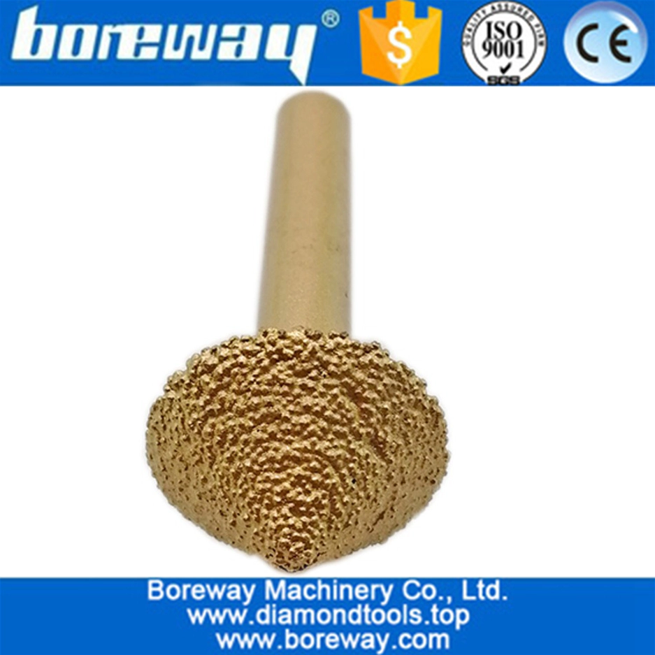 Boreway供給8ミリメートルハンドル90度大きなキノコ3d真空ろう付けダイヤモンド彫刻ビット、ダイヤモンド彫刻ビット