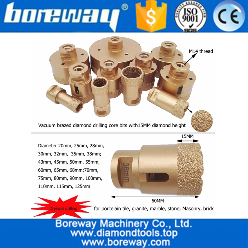 China 20mm-150mm Fliesenbohrkronen Vakuumgelötete Diamantbohrkronen Porzellanloch sah Marmorbohrmaschine Fabrik