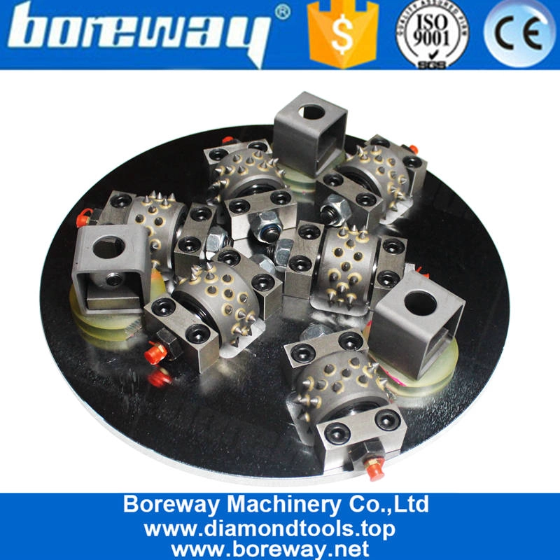 China Factory 300mm versunkene einschichtige Bush Hammerplatten mit 6 Rollen 30 Zähne Segment