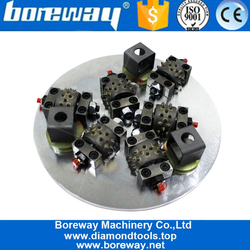 China Factory 300mm versunkene einschichtige Bush Hammerplatten mit 6 Rollen 30 Zähne Segment