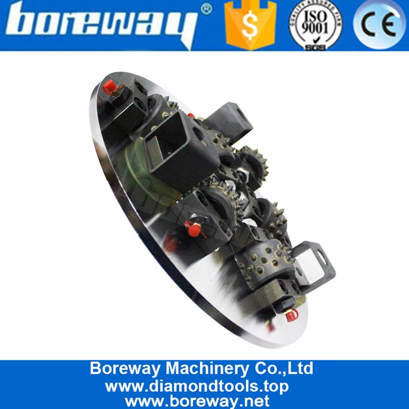 China Factory 300mm versunkene einschichtige Bush Hammerplatten mit 6 Rollen 30 Zähne Segment