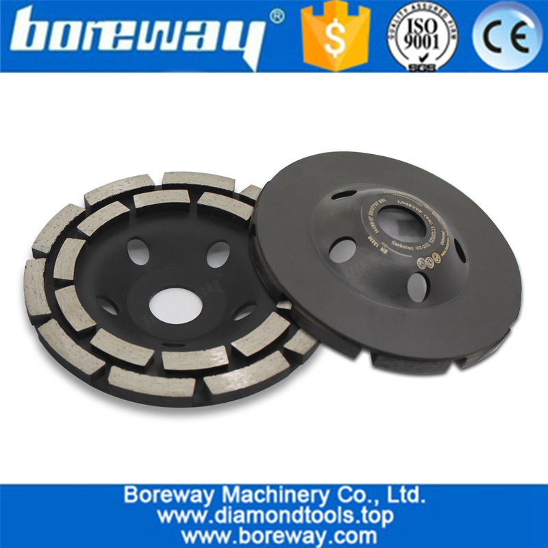 Ruota a tazza diamantata per segmenti di barre ad arco a doppia fila di fabbrica cinese per calcestruzzo