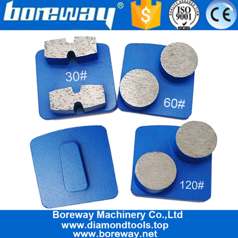 China Fabrikpreis Zwei E-Form Segment Diamantpolierbetonplatten für Boden Husqvarna Maschine