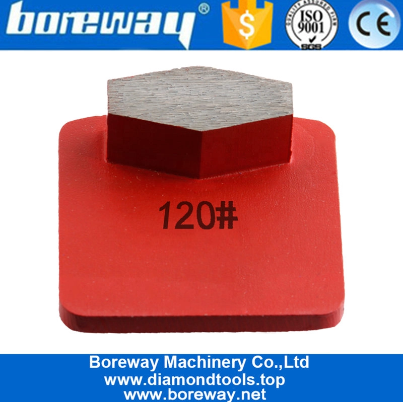 China Factory Single Hexagon Segment Diamant Schleifkissen Schuh für Betonboden Husqvarna