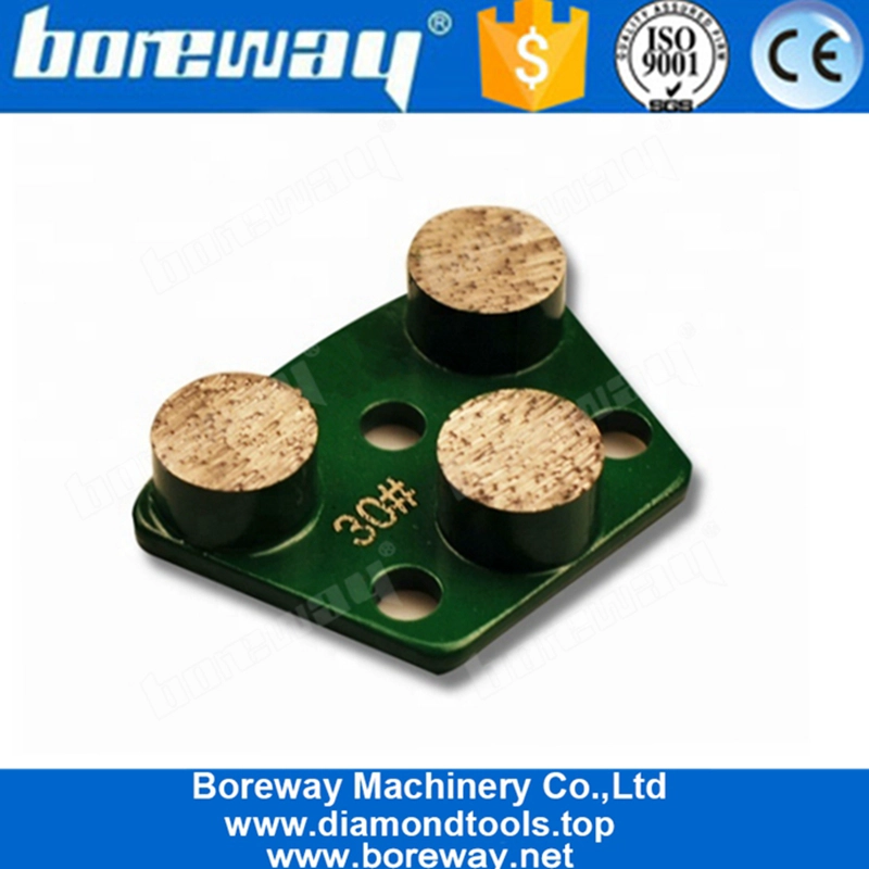 चीन कंक्रीट और टेराज़ो फ़्लोर के लिए तीन राउंड सेगमेंट्स ट्रेपोज़ॉइड डायमंड ग्राइंडिंग ब्लॉक