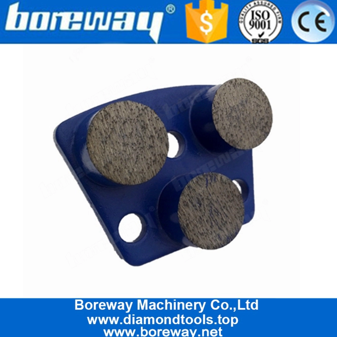 चीन कंक्रीट और टेराज़ो फ़्लोर के लिए तीन राउंड सेगमेंट्स ट्रेपोज़ॉइड डायमंड ग्राइंडिंग ब्लॉक