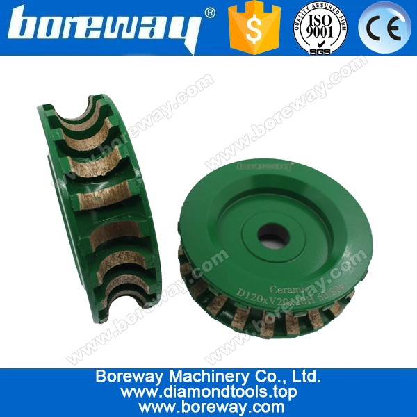 D120 * V20 * 20Hセラミック用のセグメント化されたダイヤモンドプロファイル研削ホイール