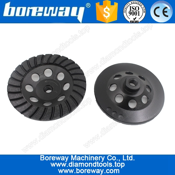 D125 negro * M14 corrugado segmento caliente de la prensa y Copa de diamante sinterizado muelas para moler piedra y hormigón