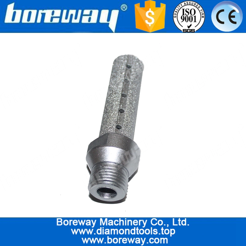 डी 15 * 65 एल * 1/2 "जी वैक्यूम ब्रैज़ेड सीएनसी ग्रेनाइट काउंटर के लिए फिंगर बिट काटना