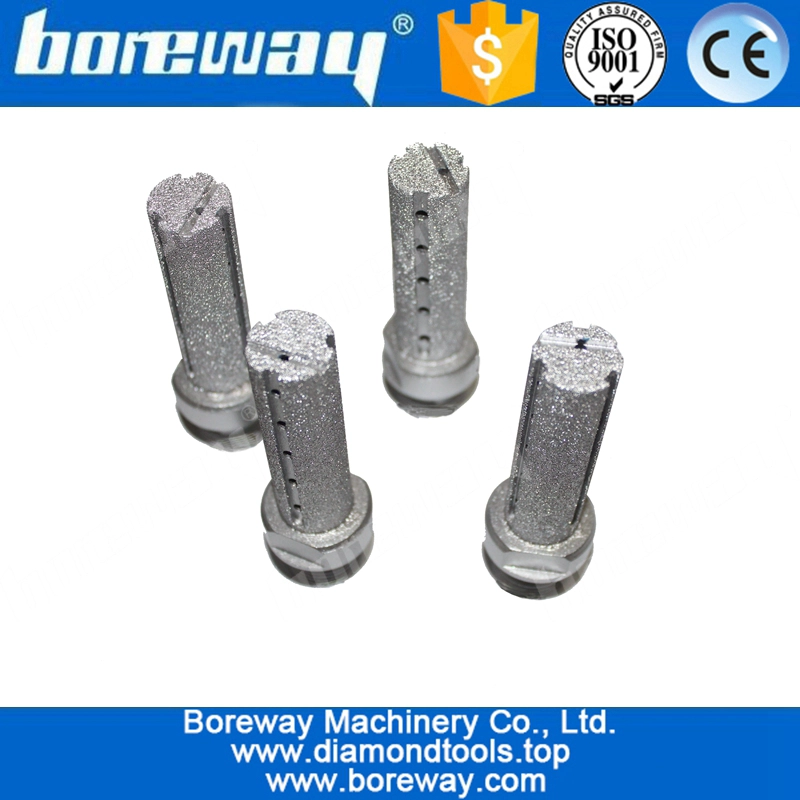 डी 15 * 65 एल * 1/2 "जी वैक्यूम ब्रैज़ेड सीएनसी ग्रेनाइट काउंटर के लिए फिंगर बिट काटना