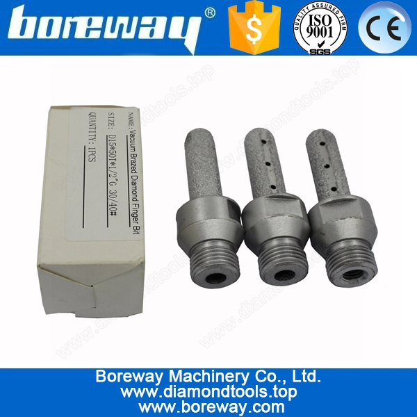D15x50Tx1/2"G Vacuum Brazed Diamond Ball Shape Finger Bit For Granite And Marble In Mining Machinery