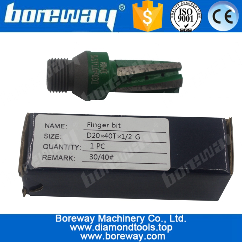 D20x40Tx1/2”G Diamond Finger Drill Bit For Processing Stone Sink
