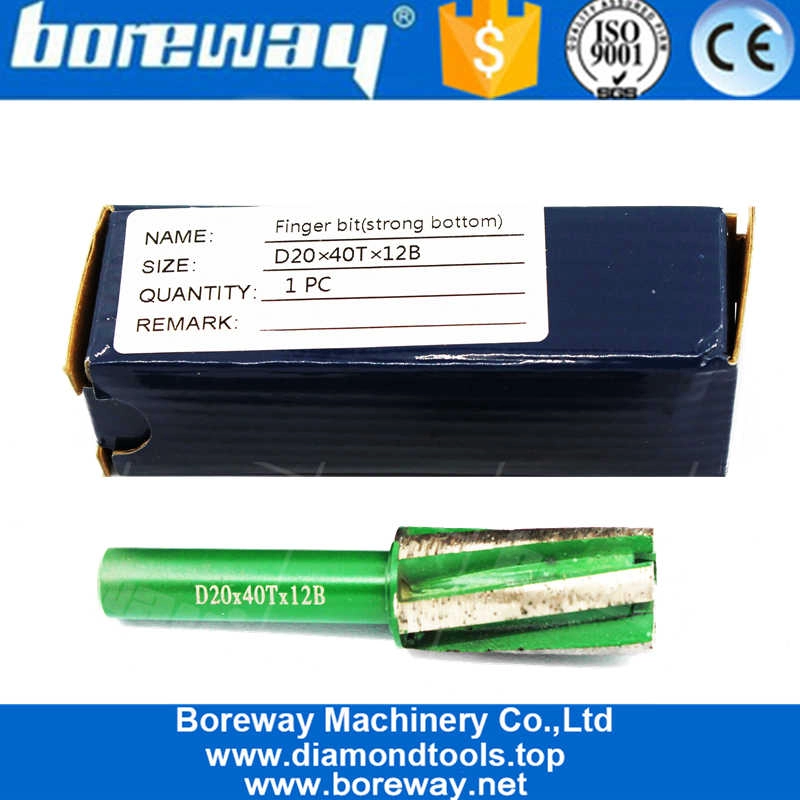 पीसने वाले निर्माता के लिए डी 20 एक्स 40 टीएक्स 12 बी स्टोन सीएनसी हीरा फिंगर बिट टूल