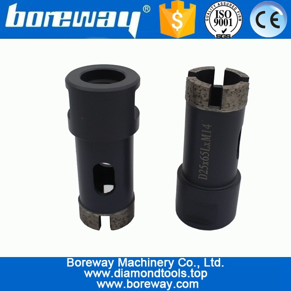 D25x65LxM14水使用ダイヤモンドコア穴ドリルビット大理石用