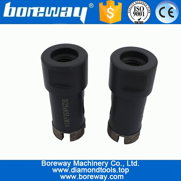 D25x65LxM14水使用ダイヤモンドコア穴ドリルビット大理石用