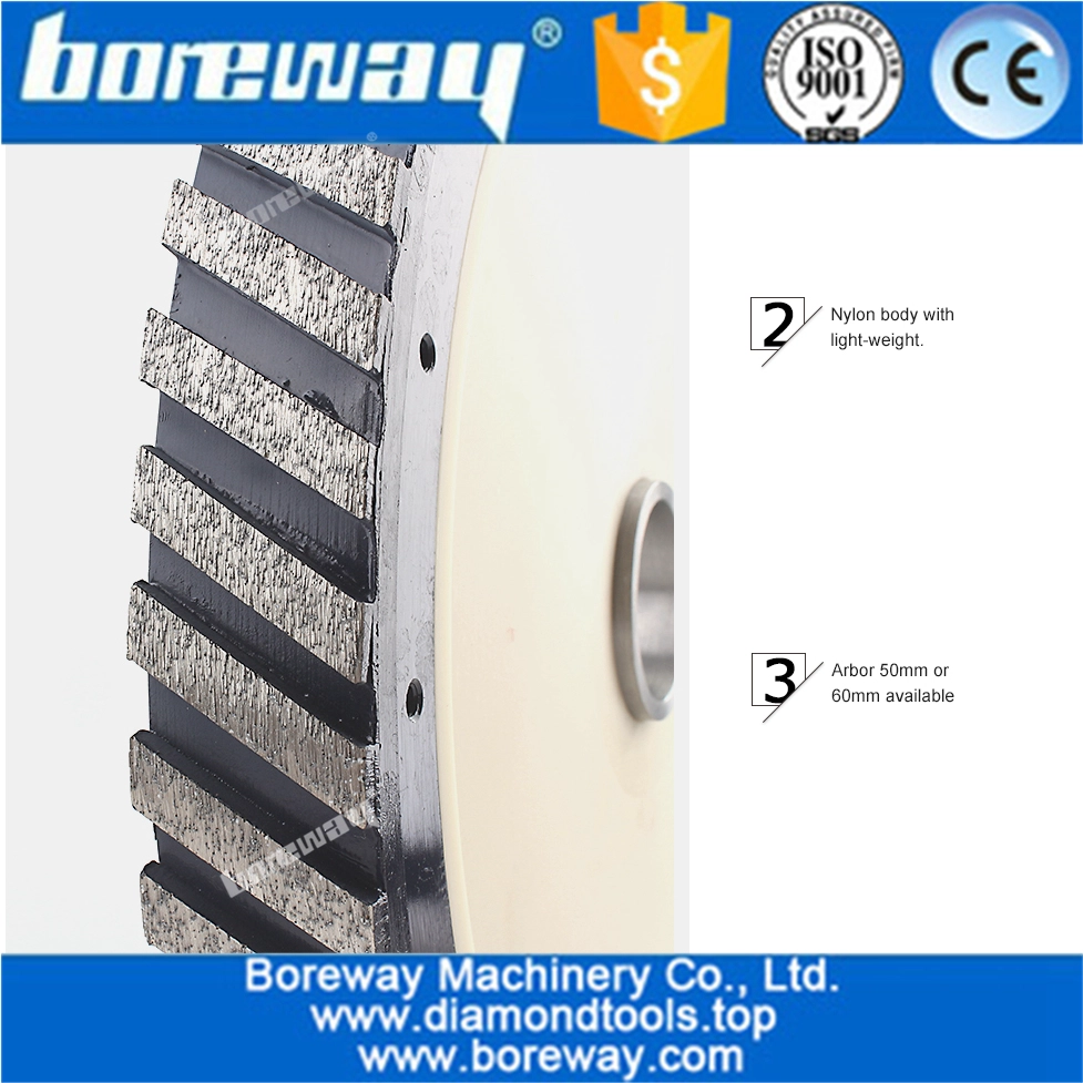 Mola diamantata D300mm con nucleo silenzioso con segmento largo 25 mm di granito e marmo