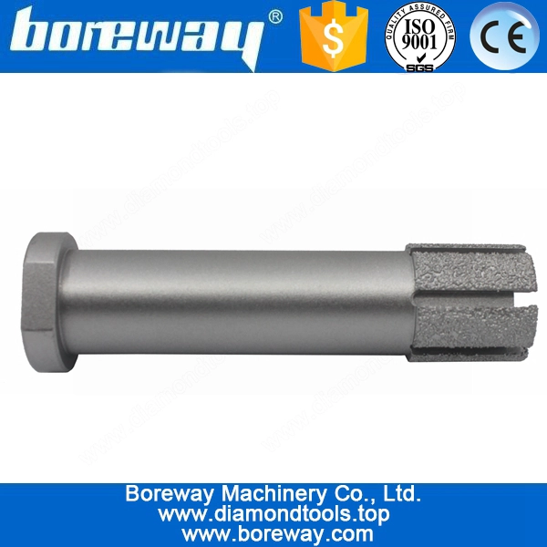 डी 31 * 125 मिमी * एम10 डायमंड वैक्यूम पत्थर के लिए पीस सिर पीतल