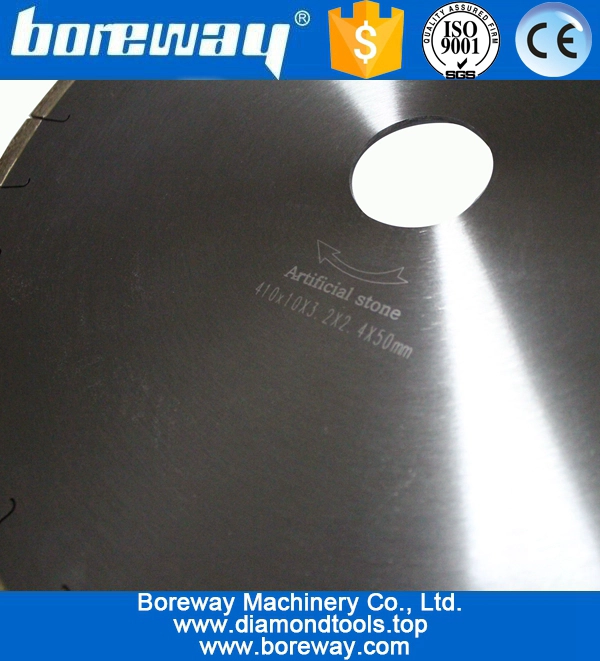 D410x10x3.2x2.4x50 मिमी कृत्रिम पत्थर के लिए डायमंड मछली हुक काटना डिस्क