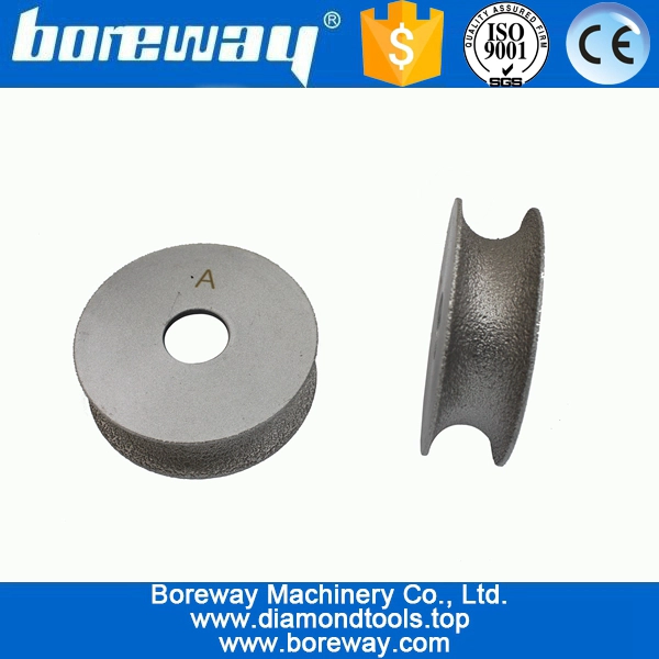 D75x25Tx20H Half Round Vacuum Brazed Diamond Profiling Wheel For Stone