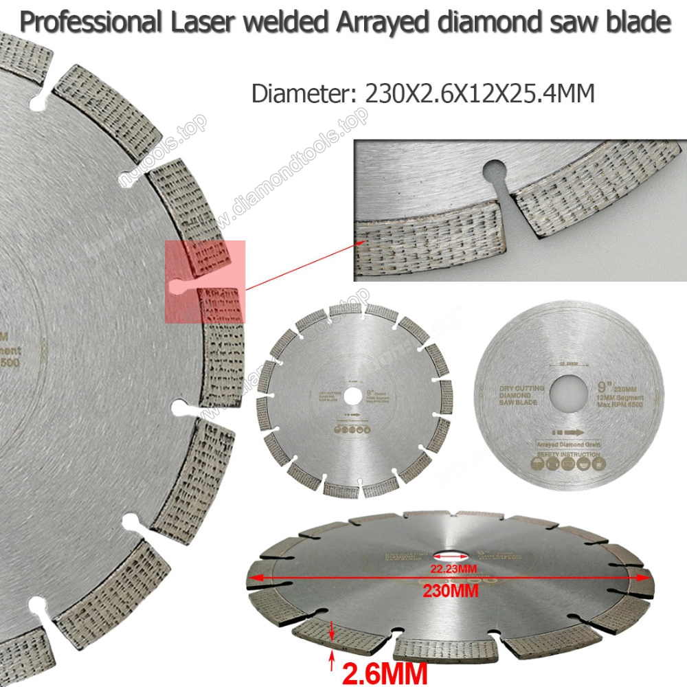 Dia.115MM-230MM verfügbar Lasergeschweißtes Diamantsägeblatt Segmentiertes Blatt China Betonsägeblatthersteller